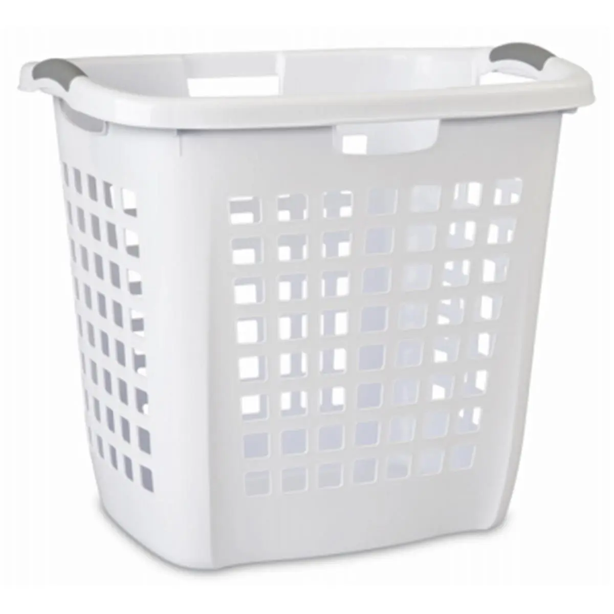 Sterilite 12258004 Ultra Easy-Carry White Plastic Laundry Hamper, 19.88 in. Portable Laundry Basket, Portable Storage Basket for Home Use