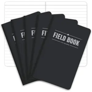 Publishing Field Notebook/Pocket Journal  3.5"x5.5"  Black  Lined Memo Book  5