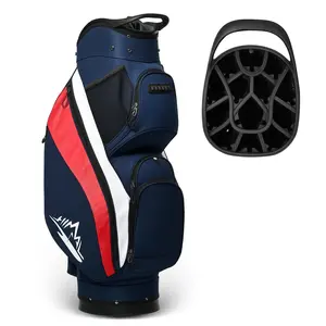 uniHimal 001 T-Lock Silent Golf Cart Bag with 14 Way Organizer Divider Top, Premium Soundless Cart Bag with Handles and Rain Cover