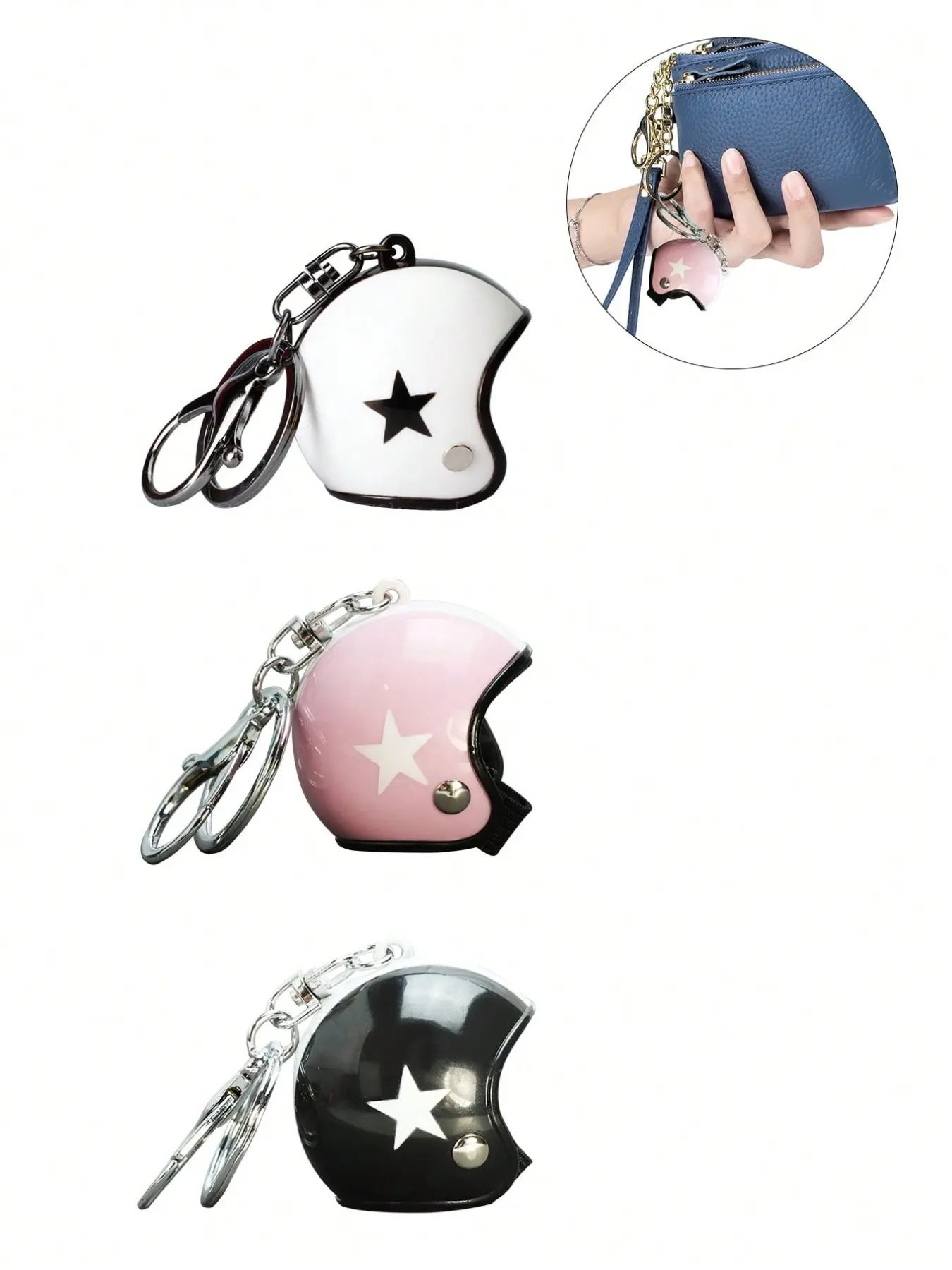 Mini Motorcycle Helmet Pendant, Star Graffiti Charm, Bag Accessory, Ideal for Motorbike Lovers, Racing Enthusiasts, Cyclists
