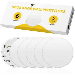 Door Stoppers for Wall - Clean and Dry Surface Required for  Adhesive, Sound Dampener Door Knob Wall Protector,  Door Stop Bumpers Guard for Walls (6, Medium -2")