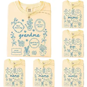 Comfort Colors Custom Floral Grandma Shirt, Floral Mama T-Shirt, Personalized Mothers Day Gift, Mama Nana Auntie Mimi Gigi Grammy Shirt, Mothers Gift, All Size
