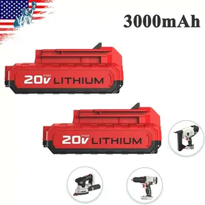 2Pack 3.0Ah 20V Lithium-Ion Battery Replace for Porter Cable 20 Volt PCC685L PCC680L Power Tool