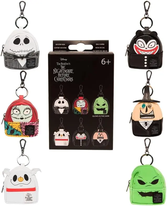 The Nightmare Before Christmas Characters Cosplay Mystery Mini Backpack Keychain, Collectible Entertainment Accessory