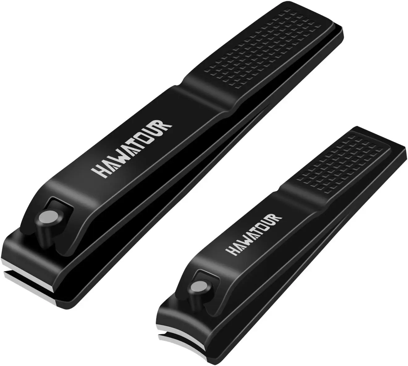 HAWATOUR Nail Clippers Set with Visibly Tin Case, Black | Ultra Sharp, Sturdy Fingernail and Toenail Clipper Cutters