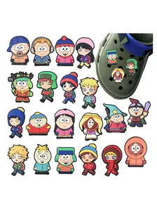 New 20pcs Cartoon South Park Series PVC Shoe Accessories, DIY Detachable Fashion Shoe Decor, Shoe Charms for Sneakers, Shoe Decoration Charms, Suitable for All Seasons