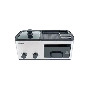 MOYOUNG Stainless Steel Multi-Functional Electric Hot Pot Frying Pan HG03 120V Silver