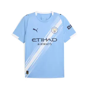 PUMA Mens Manchester City Crew Neck Short Sleeve Home Jersey Replica Casual - Blue, White