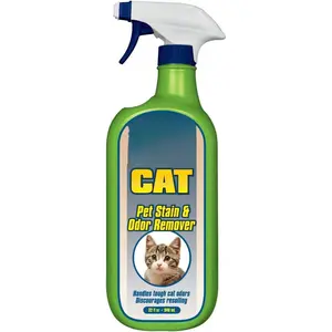 Cat Stain & Odor Remover - Enzyme Cleaner for Cat Urine, Feces, Blood, Vomit - 32oz