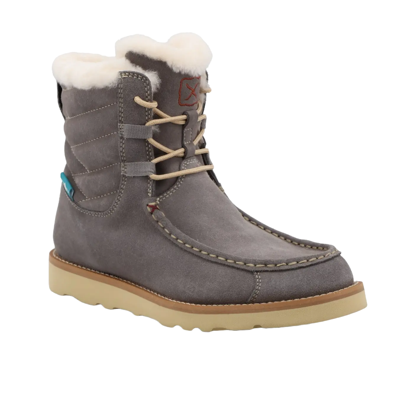 Twisted X Ladies 6" Suede Leather Brushed Nickel Gray Wedge Sole Boots WCAW002