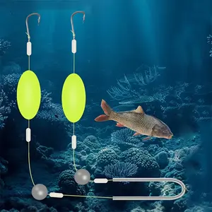 Double Hook Bottom Fishing Rig with Float Ball, High-Quality Fish Catching Gear, Fishing Tackle, Fishing Hooks, Durable Design for Angling Enthusiasts & Beginners, Fishing Accessories