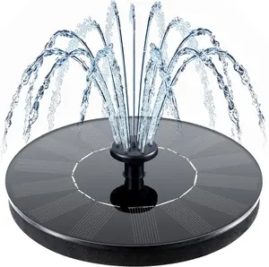 Solar Fountain, Solar Powered Bird Bath Fountain Pump with 6 Nozzles 1.4W Solar Panel Kit Water Pump, Outdoor Watering Submersible Pump for Pond, Pool, Garden, Fish Tank