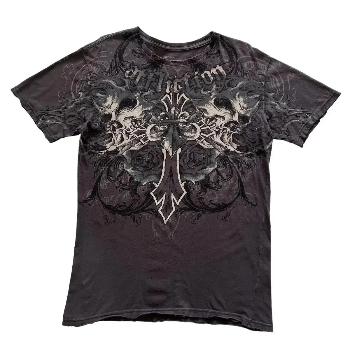 Y2k Pain Affliction T-Shirt Hip Hop Skull Graphic New Harajuku Round Neck T-Shirt Short Sleeve Tops Gothic Clothing Street Wear