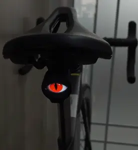 BougeRV Demon Eye Bikes Taillight,  Led Dynamic Devil Eyes Light for Bicycle with Muti Colors Modes and DIY Personalized Light Display, Waterproof, USB Rechargeable, for Smart Bikes,Cycle (with Bracket)