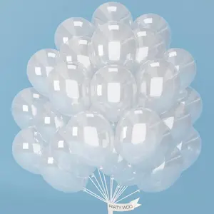 PartyWoo Clear Balloons 100pcs 12 Inch Transparent Latex Helium Balloons for Graduation Wedding Baby Shower Bridal Shower Engagement Gender Reveal Anniversary Birthday Party Decorations Clear-Y2