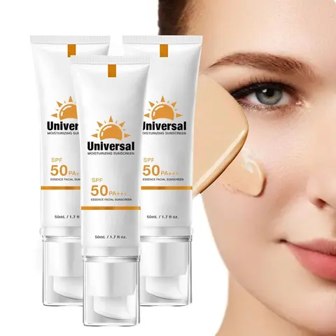 Adults' Color-Tinted SPF 50 Face Sunscreen Cream (50ml) - 1/2/3-Pack, Sunblock Face, UVA+UVB Shield, Hydrate & Protect, Moisturizing, Evens Skin Tone, Natural Look, Skin Repair, Sunburn Prevention for Camping