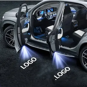 4pcs Ultra-Bright LED Car Door Logo Projector Illumination - Wireless Welcome & Courtesy Step Illumination, Easy Install No-Drill Design, Without Battery