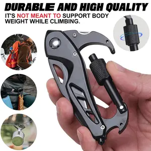 6 in 1 Multitool Pliers for Camping & Hiking — Stainless Steel Folding Multi Tool with Knife, Screwdriver, Bottle Opener, Wire Cutter — EDC Keychain Survival Gadget Gift for Men Dad Husband