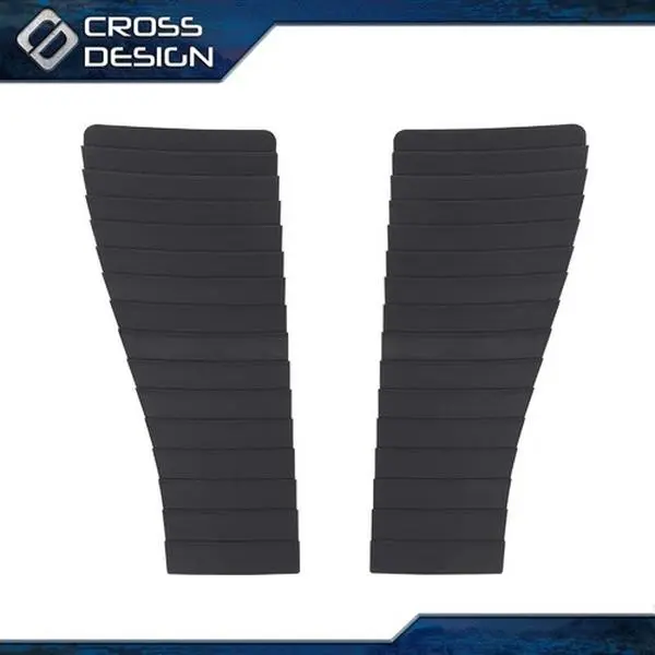 CROSSDESIGN High-Quality Black Satin Finish Rubber Car Hood Louver Inserts Grille - 1 Pair Cross Pattern Vents, Direct Pricing, Fits 1985-1990 Chevrolet Camaro Z28, Iroc-Z & Pontiac Firebird