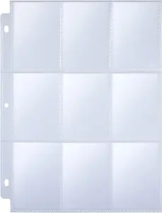 Page Protector 36 Pack 9 Pocket Holds 324 Cards Trading Card Sleeves Page Clear Sheet Protector Pages 3 Ring Binder