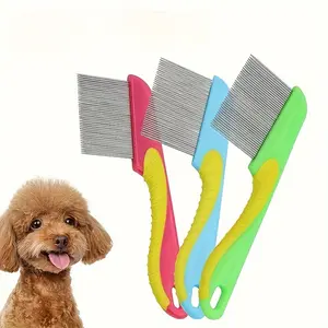 Stainless Steel Pet Flea & Lice Comb - For Dogs - Removes Flea Eggs, Fleas, Lice & Untangles Knots - Grooming Tool for Dogs - Perfect Gift for Pet Owners