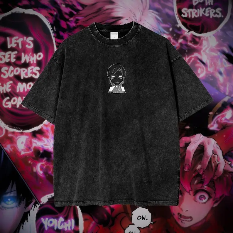 Kaiser Vintage Oversized Lifting Shirt, Vintage Washed Tee Unisex Oversize Anime Manga Washed Heavyweight Cotton T-shirt, Wash Gift For Anime Fan, Anime Lover