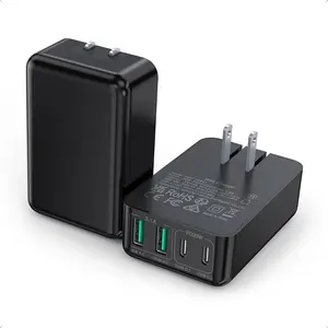 2Pack Flat USB C Charger Block, 40W 4-Port Fast Charger 20W Type C  Block 3.1A USB Wall Charger Dual Port PD+QC  Cube for  17 16 15 14 13 Pro Max XS, iPad,,TabletBlack