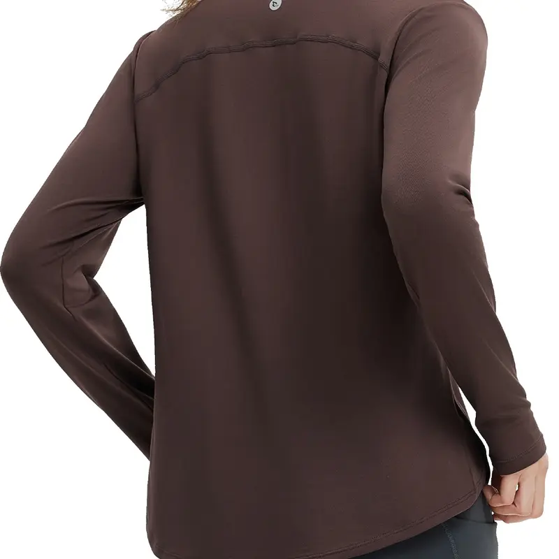 Baleaf Women's Long Sleeve Basic Athletic Apparel Tee - Lightweight, Stretchy, Breathable Sports Top, Activewear Fitness Gym Shirt with Cross Hem, Thumb Loop