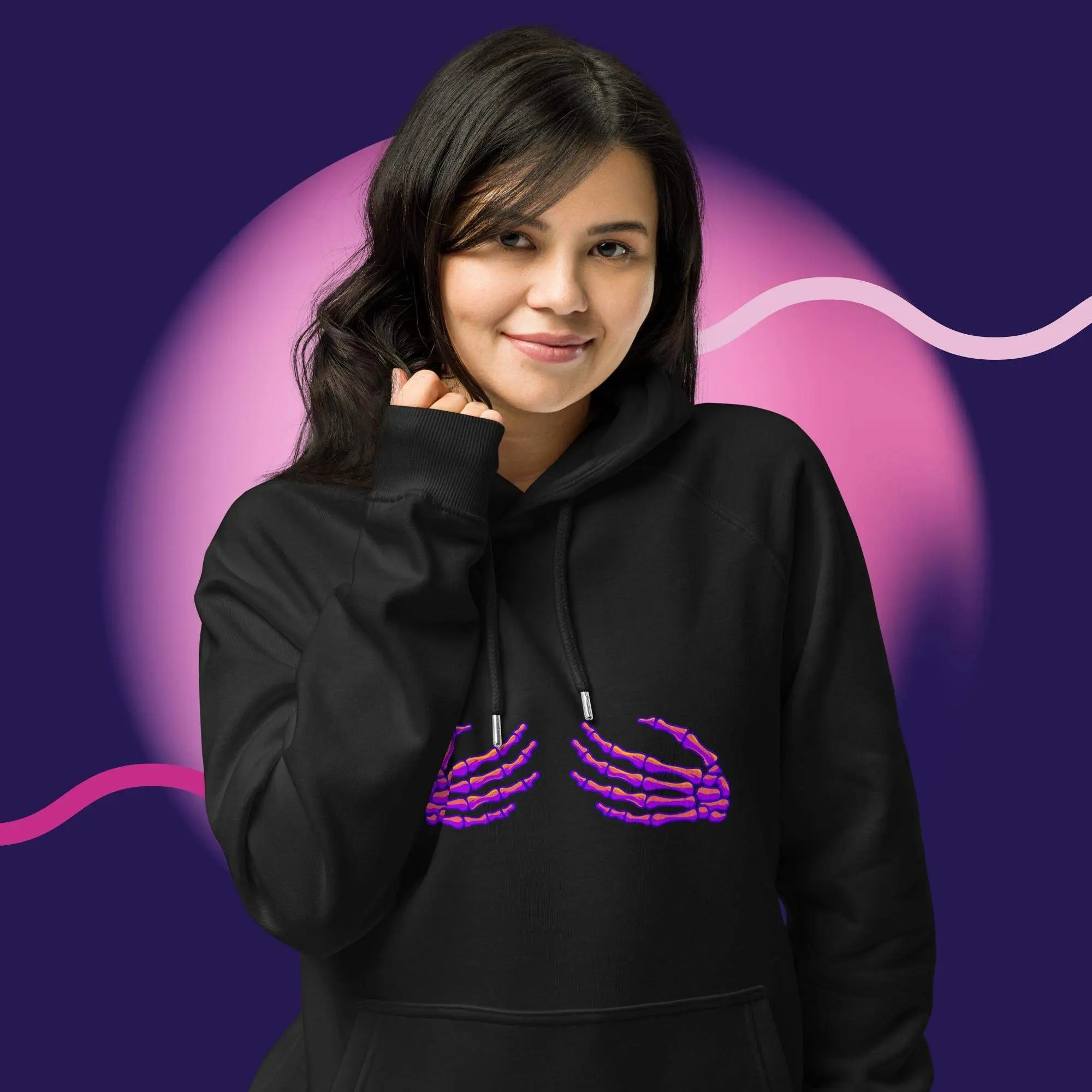 Grab me - Unisex eco raglan hoodie
