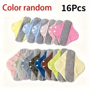 16-Pack(16pcs) Unisex Reusable Washable Sanitary Pads with Graphene Technology- Leak-Proof Panty Liners, Soft and Breathable, Suitable for Adults, Elderly Care, and Menstrual Management- Individually Packaged(4 Colors Available)