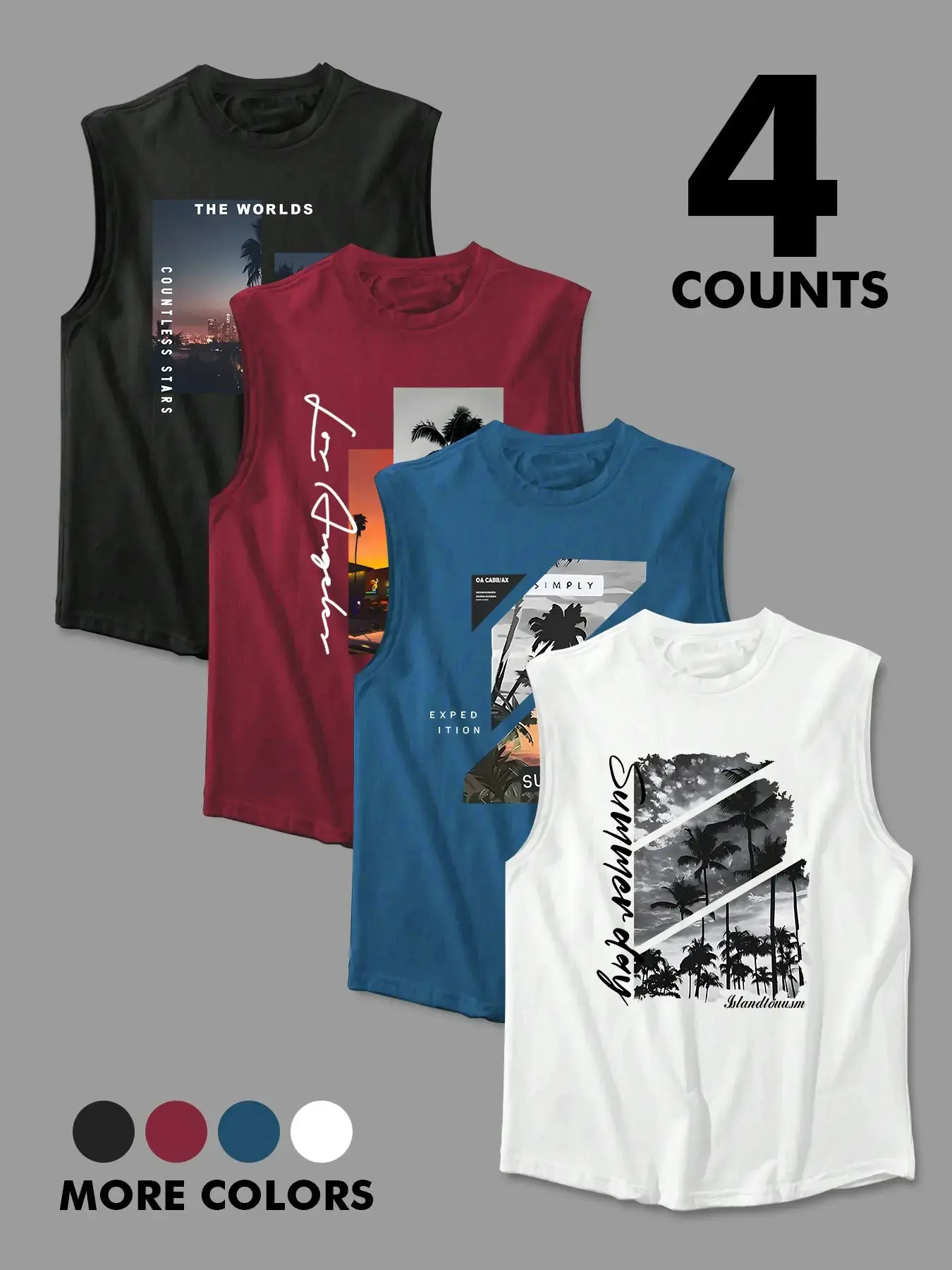 Men's Comfortable Casual Stylish Sleeveless Fitted Tank Tops, Beach-Ready, Perfect for Daily Wear, Versatile Design, Ideal for Summer, Fashionable and Practical