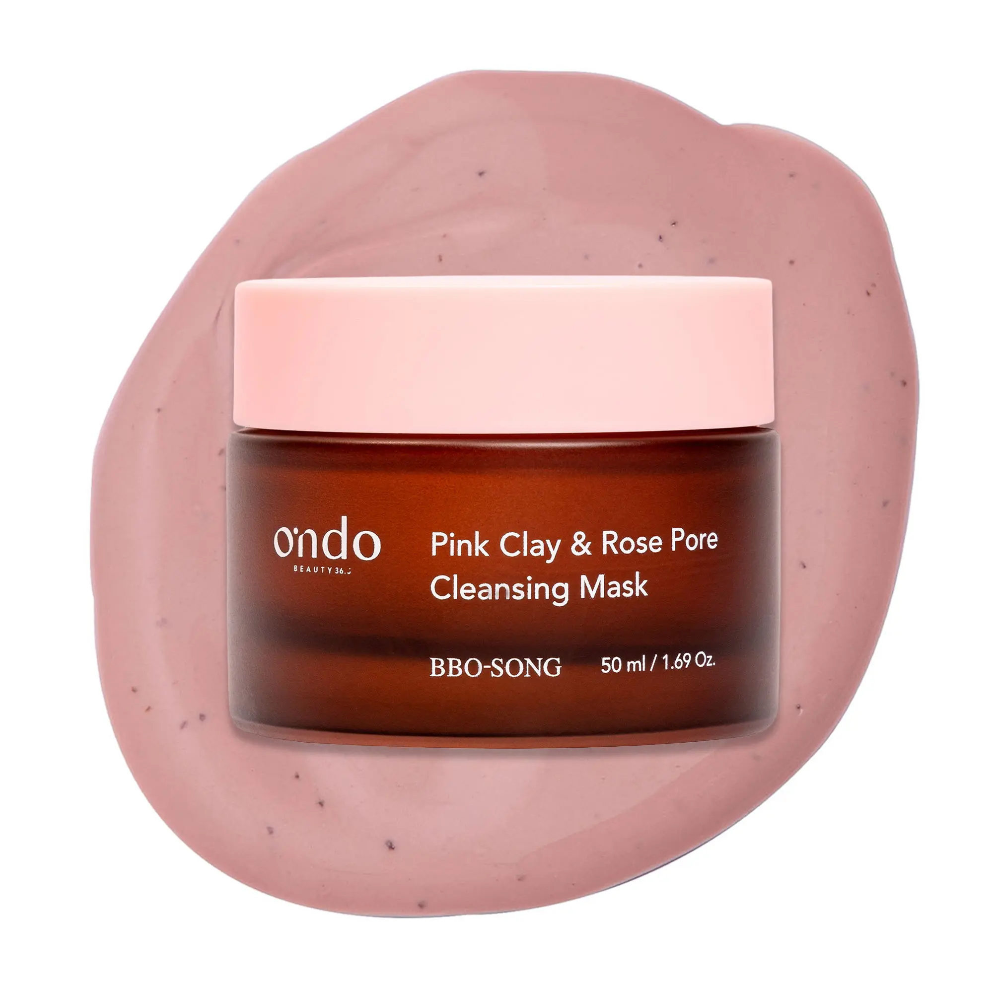 ONDO BEAUTY Pink Clay & Rose Pore Cleansing Mask | Pore Care & Gentle Exfoliation 1.69 fl.oz.