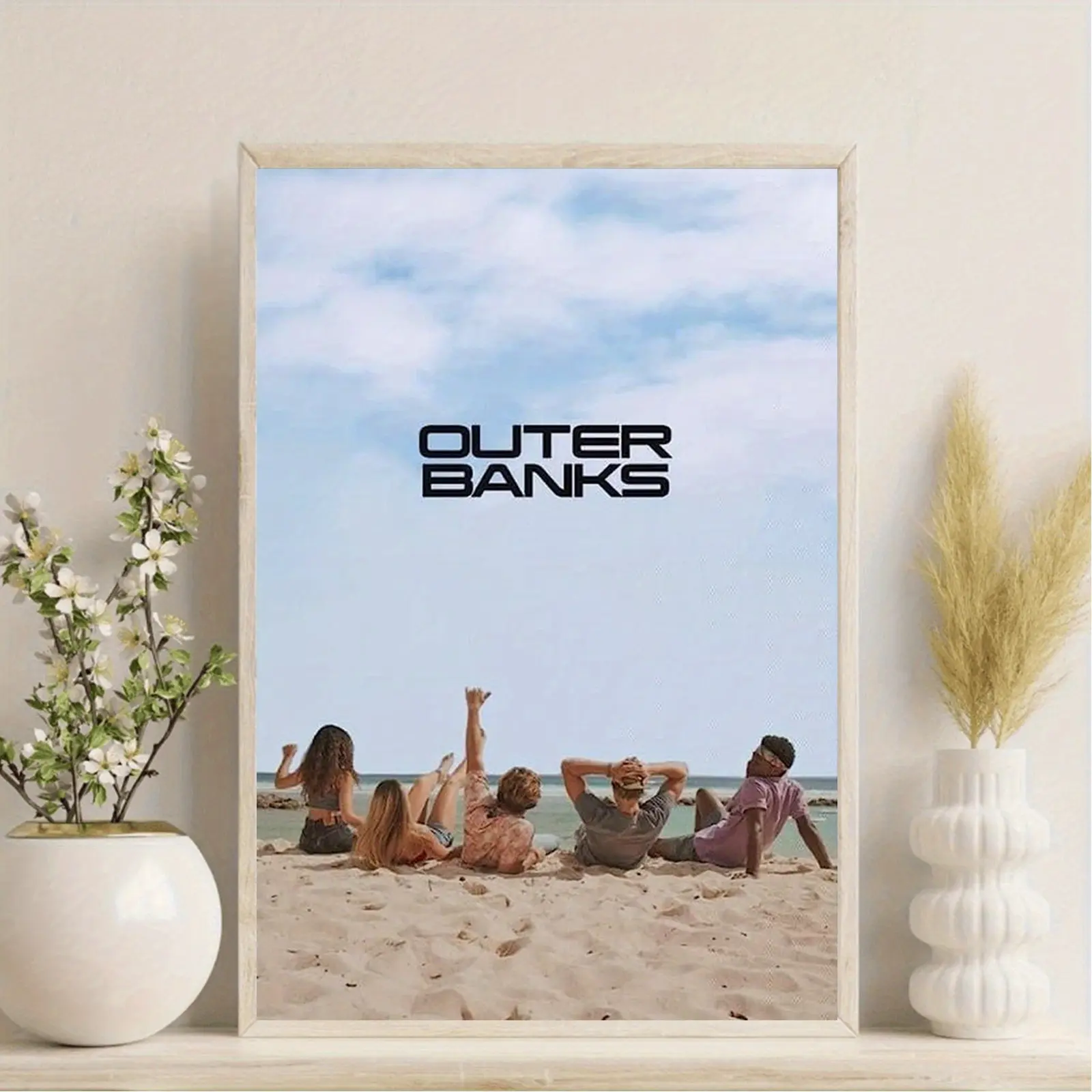 12x18in Vibrant Outer Banks Beach Scene Canvas Wall Art Print - Frameless Home Decoration for Living Room, Bedroom - Ideal for Coastal Enthusiasts