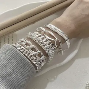 925 Sterling Silver Bracelet for Women Men Vintage Handmade Shinning Heart Bracelets Birthday Christmas Gift