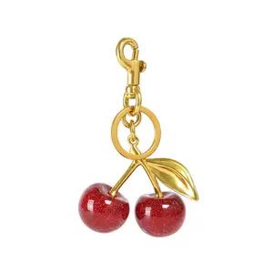 Keychain Cherry Bag Charms Purse，Key Chains Women Cute - Car key Accents for leather handbags，Adorable