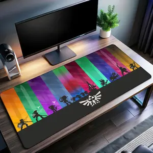 [Sale off up to 65%][Free Ship] The Legend of Zelda Rainbow Desk Mat | Link Mouse Pad | Premium Print Surface | Personalized Desk Mat | Gaming Desk Mat