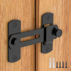 180  Flip Sliding Barn Door Lock for  - Safe Door Locks and Latches for Pet, Bathroom, Outdoor, Garage, Window, Sliding Door