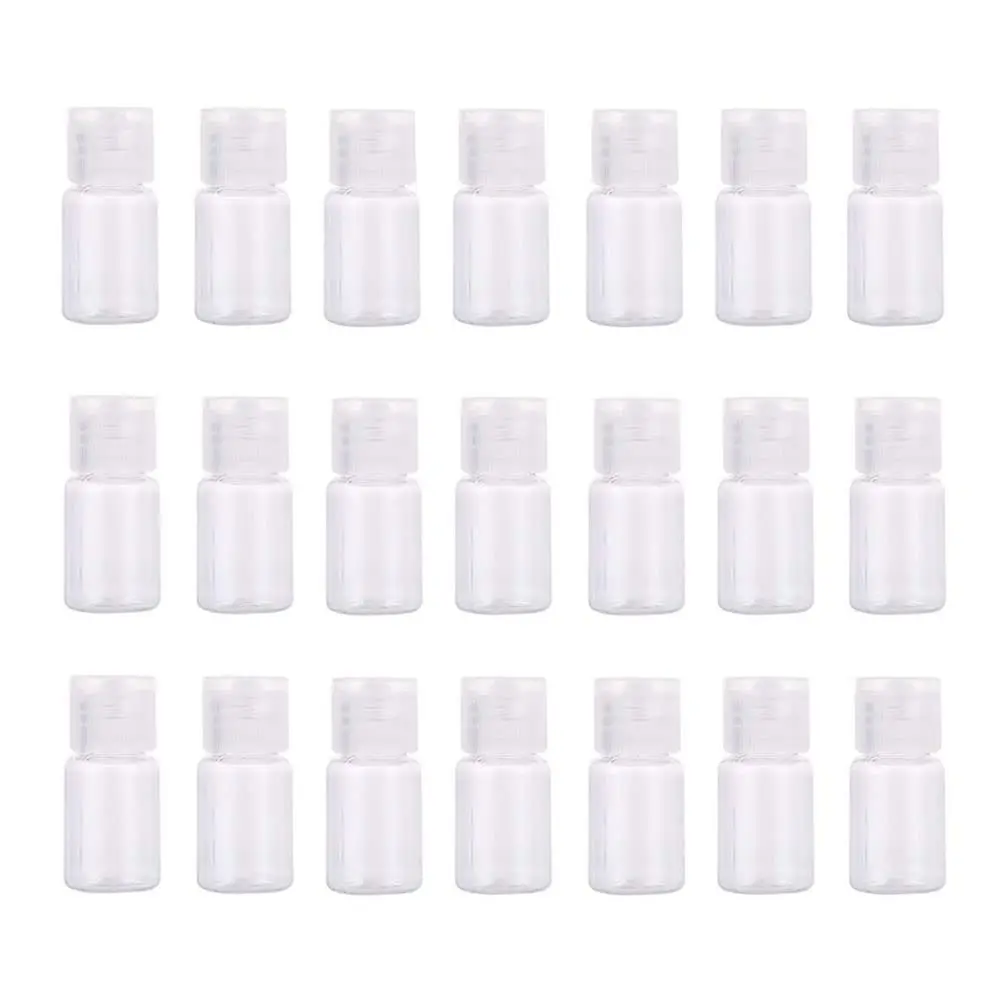 24 count 5ml Travel Size Empty Clear Plastic Sample Bottle Container with Flip Cap Refillable Makeup  Toiletry Containers Vial Jar Pot for Lotion Cream Shampoo Shower Gel Essential Oil