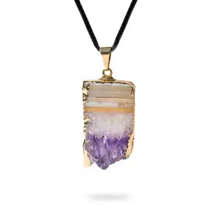 AYANA Amethyst Geode Necklace for Calm, Intuition & Spiritual Healing – Raw Crystal Pendant for Third Eye Chakra, Ideal for Pisces & Aquarius Energy