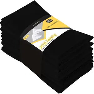 Black Cloth Napkins [12 Pack, 18x18 Inch] Absorbent Cotton Blend Washable and Reusable for Dinner, Restaurant, Lunch, Wedding and Hotel