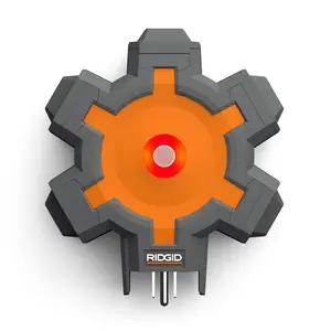 Heavy-Duty 5-Outlet Power Hub with On/Off Switch & Indicator Lights Orange Gray ABS Material Indoor Outdoor Use