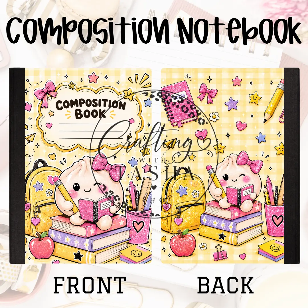 DumplingYellow Checkered Composition Notebook