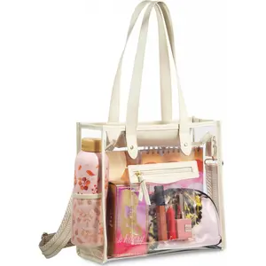 Handy Laundry Clear Bag for Stadium Events - Large Transparent Tote with Zippered Top, Mesh Side Pocket & Reinforced Handles - Clear Purse for Women, Work, Beach & Shopping : Clothing, Shoes & Jewelry