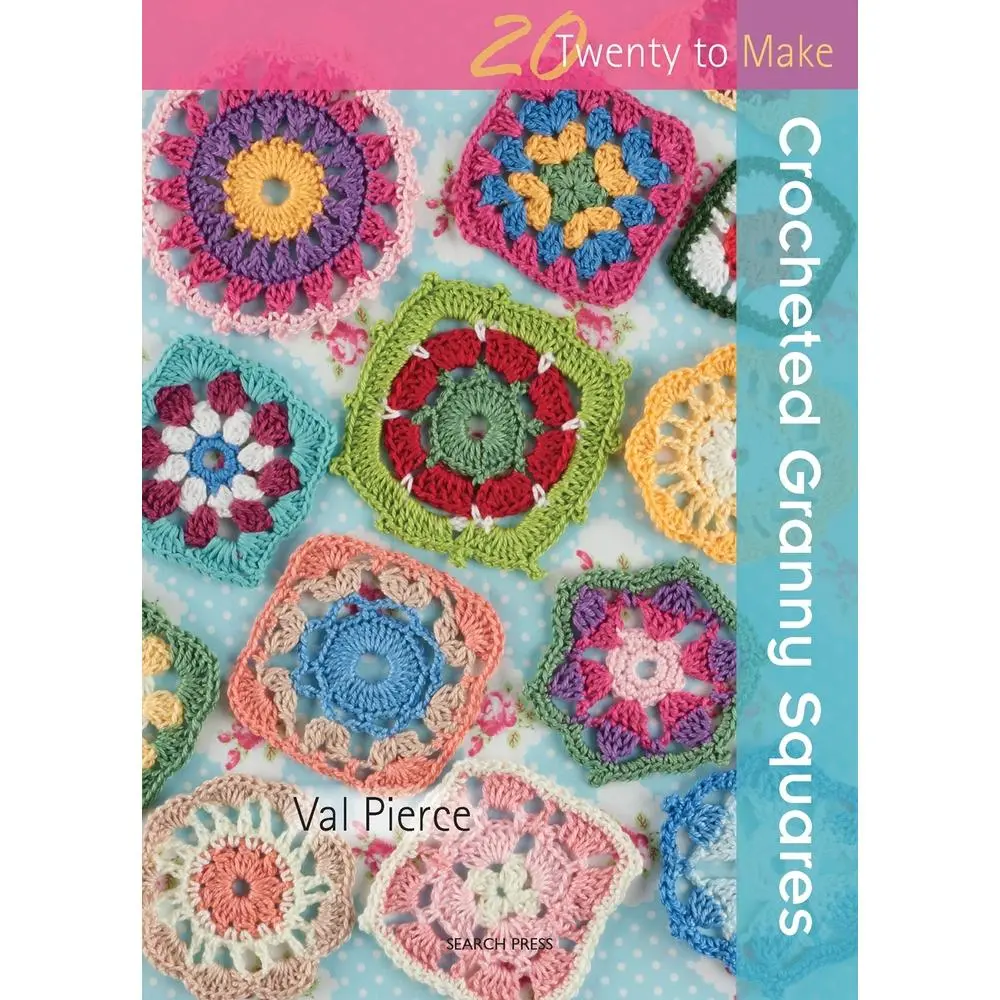 Used Book - Crocheted Granny Squares by Val Pierce (Paperback, Good/VG Condition, 0.31 lbs) - English, Ideal for DIY Projects, Uses Fancy Yarn, Granny Square, 20 Different Squares
