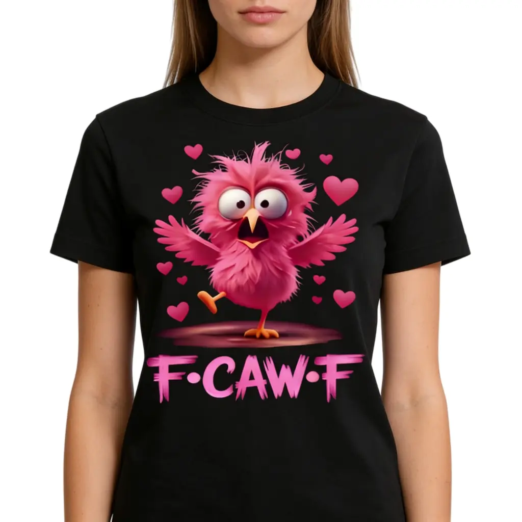 Unisex Graphic T-Shirt Pure Cotton Casual F-Caw-F Chicken Pattern Tee Pink Heart Little Chicken Cuban Soft Breathable Cotton Comfortable Daily Wear Short Sleeves Crewneck Streetwear - Shortsleeve Womenswear Essential Summer Style Top Tshirt