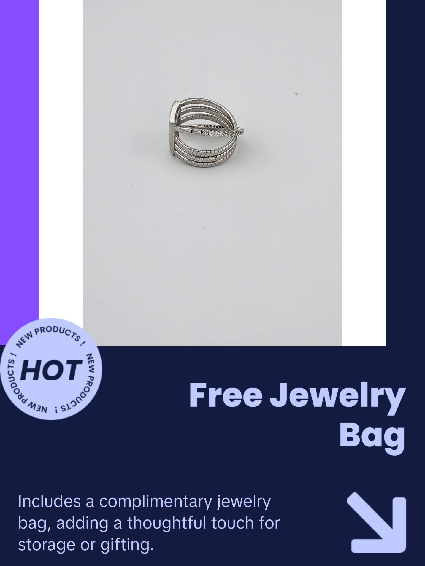 Brand New Sterling Silver 925 CrossOver Ring