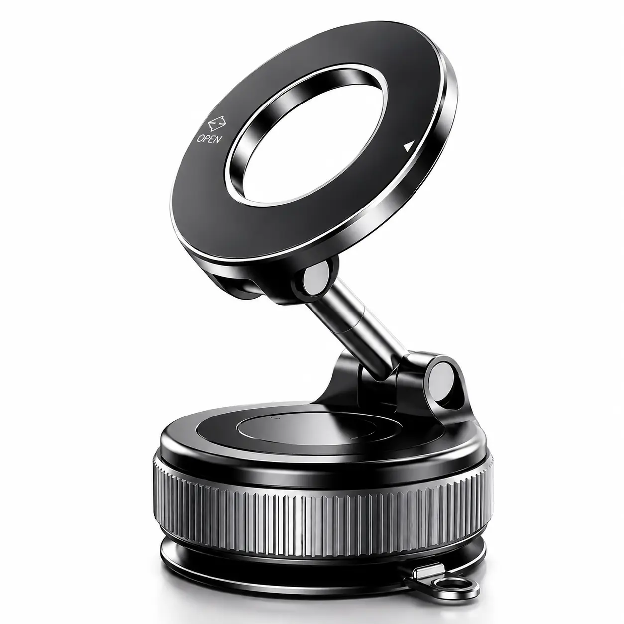 Magnetic Car Phone Mount with Vacuum Suction Cup, 360° Adjustable Dashboard Holder for iPhone, Samsung and Android Phones, Compact Hands Free Car Accessory