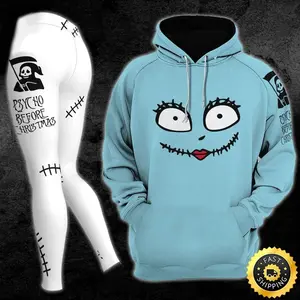 Christmas Nightmare Blue & White Combo Hoodie Leggings