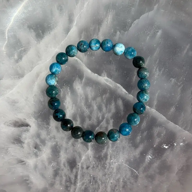 Blue Apatite Crystal Stretch Bracelet