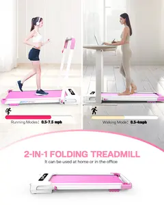 Under Desk Treadmills Walking Pad, 265LBS-300LBS Capacity Portable Treadmill with Remote Control and LED Display Electric Running Machine for Home Office Exercise Walking Jogging Installation Free
